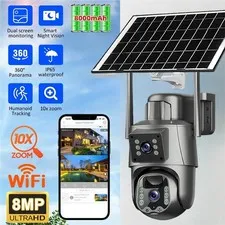 NEW 4K Solar Battery Wireless WiFi Outdoor Pan/Tilt Home Security Camera System