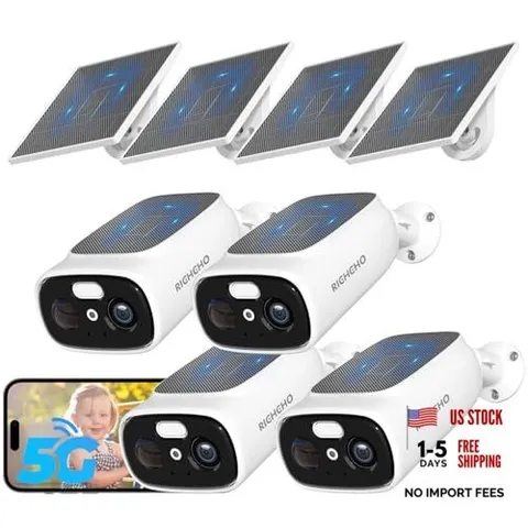 pc 2.G/5G WiFi Cameras for Home Security with 9600mAh with Double Solar Panel 4