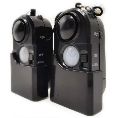 2 Packs Portable Mini Motion Detector Alarm-120DB Ear-Piercing Siren-SOS LED ...