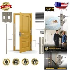 Door Armor MAX 5pc Kit - Heavy Duty Steel Reinforcement - Satin Nickel