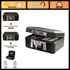 Fireproof Safe Box with Key Lock - Secure Money, Jewelry, Documents, 0.25 Cu Ft