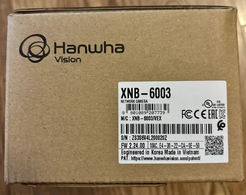 Hanwha XNB-6003 Box IP Camera 2MP