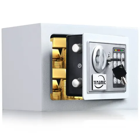 Electronic Digital Keypad Lock - 0.23 Cubic Feet Mini Safe for Office, Hotel,...
