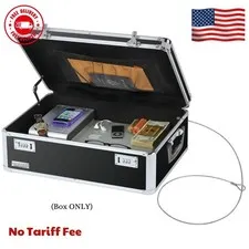 Black Locking Storage Chest with Combination Locks for Dorms