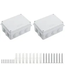 LeMotech ABS Plastic Dustproof Waterproof 5.9" x 4.3" x 2.8" (2pc), White 