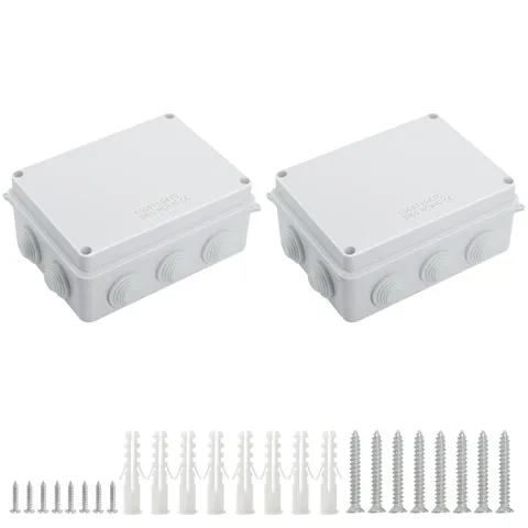 LeMotech ABS Plastic Dustproof Waterproof 5.9" x 4.3" x 2.8" (2pc), White 