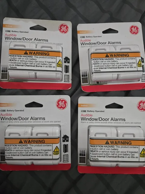 4 Pack Of 2 GE Audible Window/Door ALARM - Battery Operated 2 Pcs (8 Total)