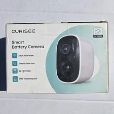 CURISEE Smart Battery Camera 2K Wireless Wi-Fi IP65 Night Vision 2-Way Audio
