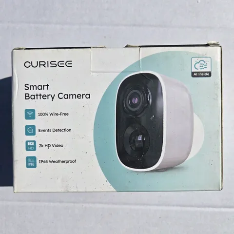 CURISEE Smart Battery Camera 2K Wireless Wi-Fi IP65 Night Vision 2-Way Audio