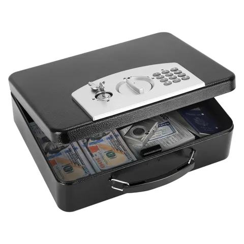 Digital Keypad Lock Safe Box - Metal Security Lockbox for Cash, Jewelry, Passpor
