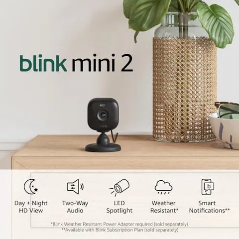 BLINK MINI 2 HOME SECURITY PET CAMERA HD VIDEO NIGHT VIEW MOTION - BCM00700U
