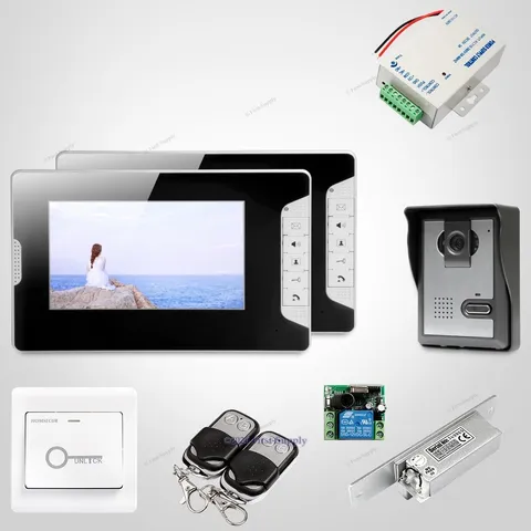 7inch Hands-free Video Door Entry Security Intercom with Keyfobs Password Keypad