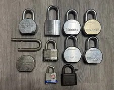 Set of 10 Locks NO KEYS American Lock, Master 930/6230, Abloy Enforcer 341, Yale
