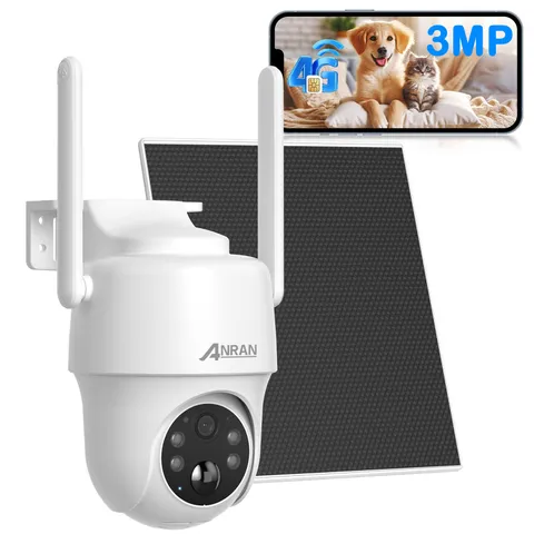 ANRAN 4G LTE Cellular Solar Battery Security Camera Outdoor Wireless 2 Way Audio