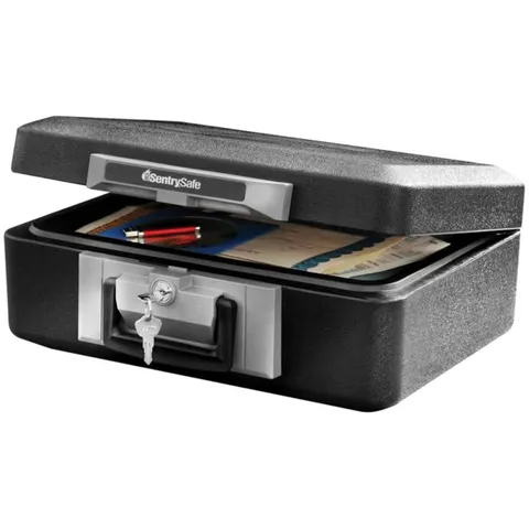 Fireproof Safe with Key Lock & Carry Handle - 0.25 Cu. Ft. for Home Security