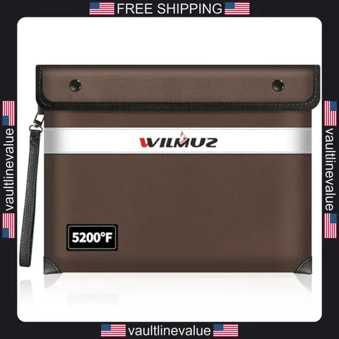 Fireproof document bag 13.9x10.6 inch waterproof money pouch with heat