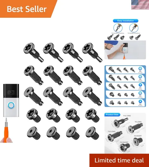 High-Quality 20-Piece Security Screw Set for Video Doorbells - Easy Installation