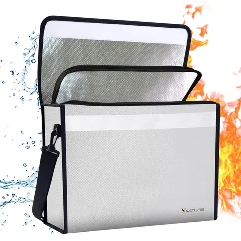 Fireproof Document Bag 2000F Heat Resistant Lockable Zipper Safe Storage Box