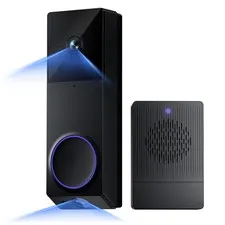 Wireless Duo Cam Video Doorbell (Chime Included), Battery Powered, 2K Full HD...
