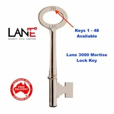 LANE 3000 Mortise Lock Keys Range 1-48 YOUR CHOICE