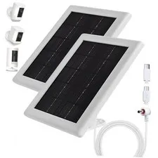 Ring Camera Solar Panel Charger - 5V 3.5W - 2 Pack - White