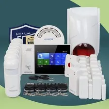HOMSECUR Wireless WIFI 4G GSM LCD Burglar Alarm System Touch Screen