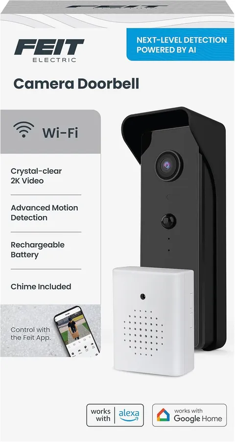 Smart Video Doorbell Camera, 2.4Ghz Wi-Fi, No Hub, Two-Way Audio, Advance Motion