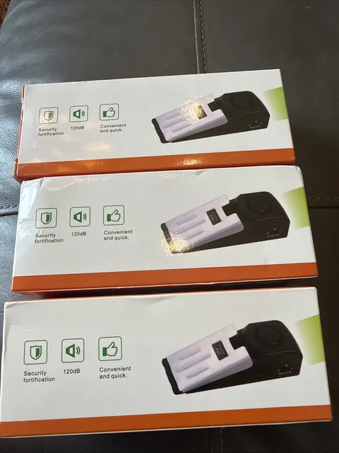 Lot Of 3: Portable Door Stop Alarm, Door Stopper with 120db Loud Alarm