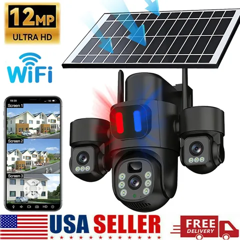 4K Camara De Seguridad Solar Wifi Inalambrica Con Vision Nocturna Para Exterior