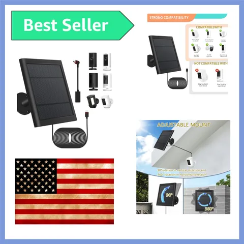 1 Pack - Solar Panel for Ring Security Camera Spotlight Cam Plus/ProBattery S...