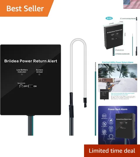 Adjustable Power Restoration Alarm with LED - Compatible with All Generators