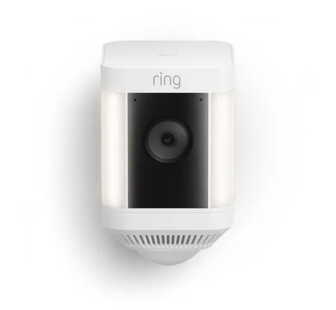 Ring Spotlight Cam Plus Outdoor Indoor Wireless 1080p Battery Camera White Light