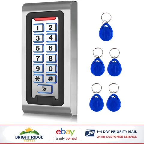 Stand-Alone Password Keypad Access Control System with 5 Proximity Keychains