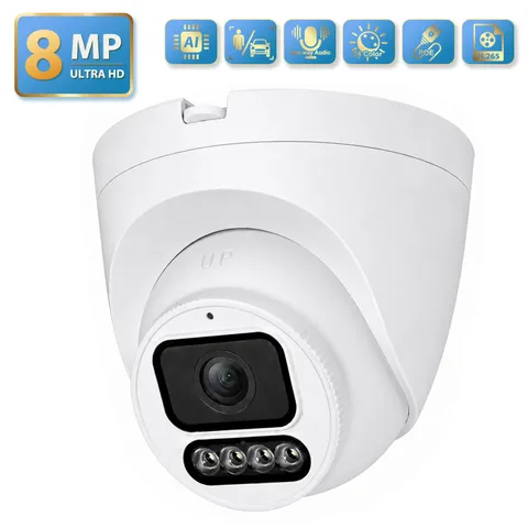 Audio 8MP POE IP Dome Camera Outdoor for Security Compatible for NVR/RTSP