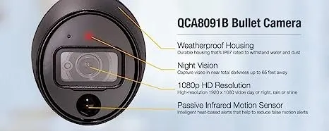 BLACK - Q-See 1080p Analog HD Passive Infrared Bullet Camera