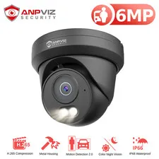 Anpviz 6MP 3K PoE Camera Outdoor Color Night Vision Built-in Mic Human Vehicle D