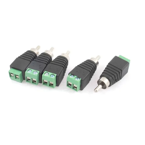 5pcs UTP Cat5 Cat6 CCTV Cable AV Phono RCA Male Plug Jack Adapter