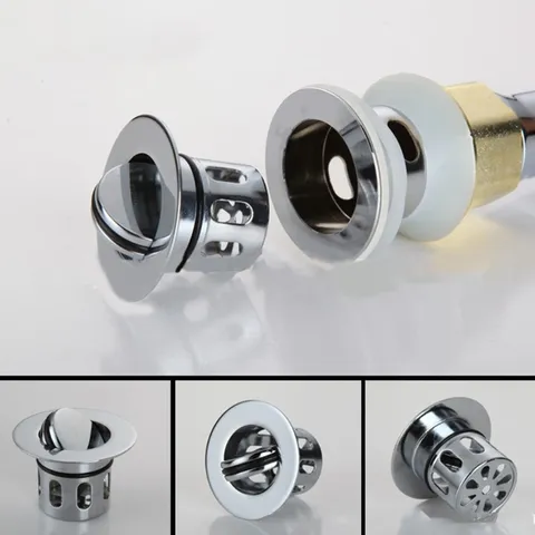 Universal Stainless Steel Wash Basin Bounce Drain Stopper Raise Up Drain Filter