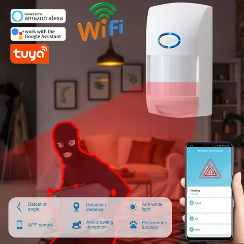 Tuya Smart WiFi Infrared Detector PIR Motion Sensor Alexa Google Home Security