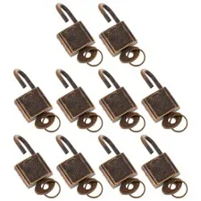 10Pcs Small Padlock Chinese Lock and Key Vintage Furniture Locks Suitcase