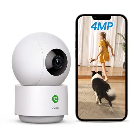 4MP Indoor Security Camera - Baby & Pet Monitoring with 5/2.4 GHz WiFi
