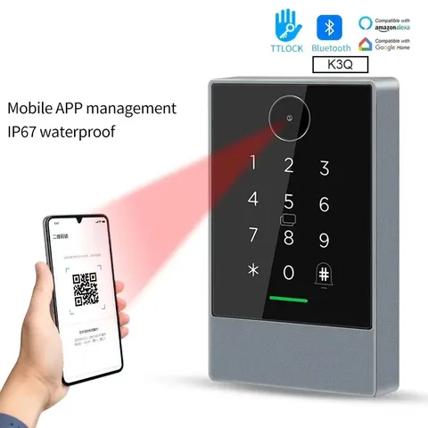TTLock Smart Phone App QR Code 13.56MHz RFID Door Access Control IP67 Waterproof