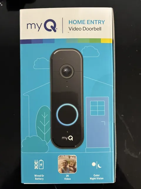myQ Video Doorbell | 2K Camera, Battery/Wired Color Night Vision Live with 2-Way