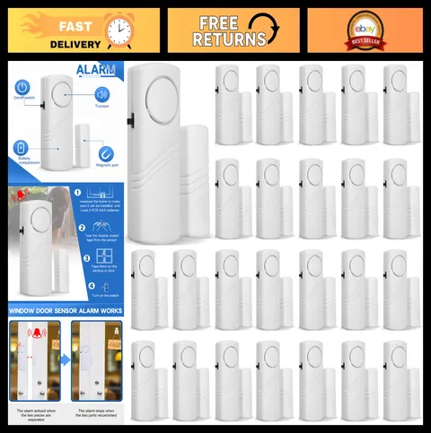 24 Pcs Wireless Door Window Alarm Sensors - Home Security Anti-Theft System