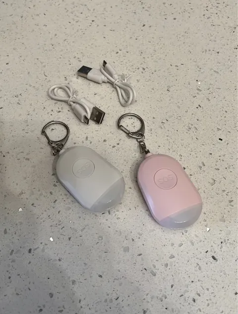2 Pc Security Emergency Personal Alarm Keychain LED Survival Siren Self Defense