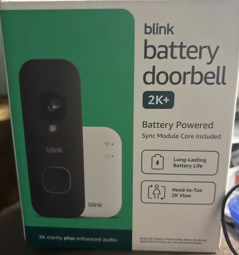 Blink - Battery Black Doorbell 2K+ Sync Module Core Wireless video BRAND NEW