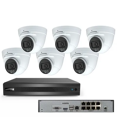 Speco ZIP8T2B Kit 8-Channel Network Video Recorder w/ PoE (6) 4MP IP Turret Cam