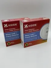 Kidde Smart Water Leak and Freeze Detector WiFi Alexa Google 60WLDR-W Lot Of 2