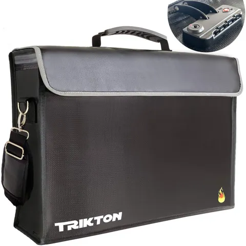 XXL Fireproof and Waterproof Document Bag with TSA Lock (17.5x13x5 in) High-V...