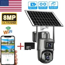 8MP Solar Camera Outdoor Wireless WiFi CCTV Surveillance Camera Solar Panel